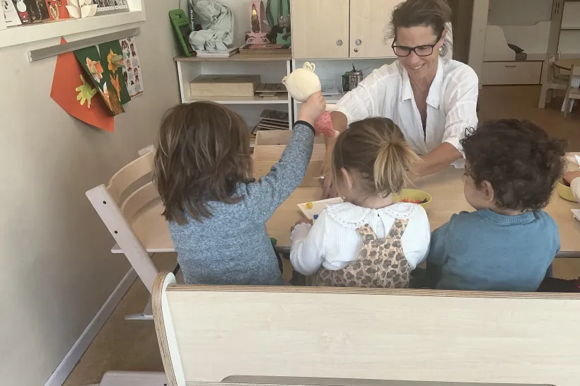 Iris met kinderen